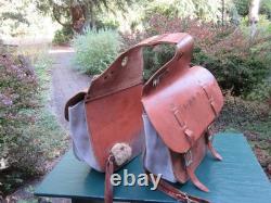 Vintage Frank Finch Albany Oregon Custom Leather Saddlebags Western Saddle Bags