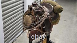 Vintage Frank Vela Saddlery Western Saddle Set with Rack Blanket Bridle