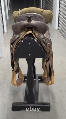 Vintage Frank Vela Saddlery Western Saddle Set with Rack Blanket Bridle