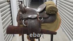 Vintage Frank Vela Saddlery Western Saddle Set with Rack Blanket Bridle