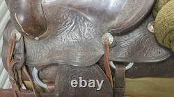 Vintage Frank Vela Saddlery Western Saddle Set with Rack Blanket Bridle