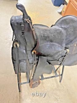 Vintage Fred Mueller Western 16 Seat Saddle -Denver, CO High Back, Packer Style