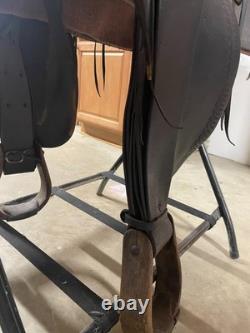 Vintage Fred Mueller Western 16 Seat Saddle -Denver, CO High Back, Packer Style