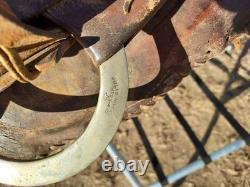 Vintage Fred Mueller Western Saddle Rounded Skirt 14 Seat