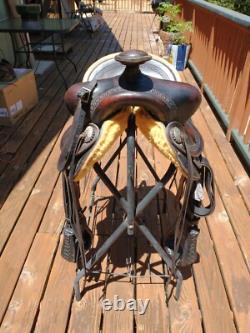 Vintage H. W. Star Saddle 14-inch Rawhide Rim Excellent Condition