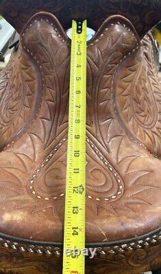 Vintage HEREFORD BROWN TEXTAN YOAKUM 15 WESTERN HORSE SADDLE