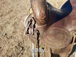 Vintage Hamley & Co. Pendleton Ore. Western Saddle Rounded Skirt 12 Seat