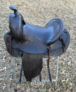 Vintage Hamley Style 14 Western Saddle Full Tooled Leather Rope FOR DECOR ONLY