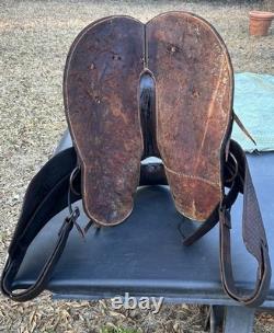 Vintage Hamley Style 14 Western Saddle Full Tooled Leather Rope FOR DECOR ONLY