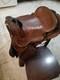 Vintage Hand-tooled Floral Leather Western Saddle Highback Style For Added Rider