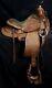 Vintage Hand Tooled Ornate Brown Leather Western Barrel 15 Show Horse Saddle