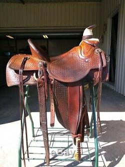 Vintage Handmade Custom Western Saddle 16 seat