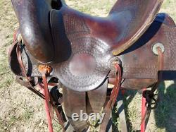 Vintage Heiser Denver Triple H Marking Square Skirt- High Back Western Saddle