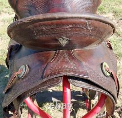 Vintage Heiser Denver Triple H Marking Square Skirt- High Back Western Saddle