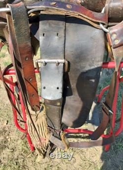 Vintage Heiser Denver Triple H Marking Square Skirt- High Back Western Saddle
