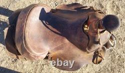 Vintage Heiser Reining Saddle With Slick Fork 15 Seat