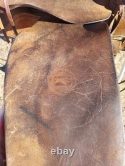 Vintage Heiser Reining Saddle With Slick Fork 15 Seat
