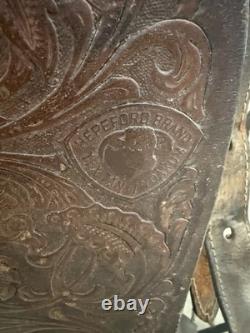 Vintage Hereford Brand Western Show Trail Pleasure Saddle Stand Not Included TY