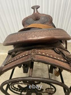 Vintage Hereford Brand Western Show Trail Pleasure Saddle Stand Not Included TY