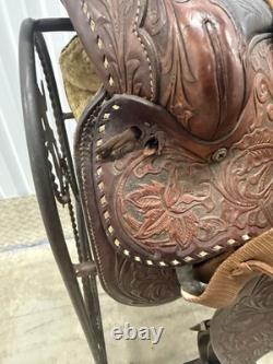 Vintage Hereford Brand Western Show Trail Pleasure Saddle Stand Not Included TY