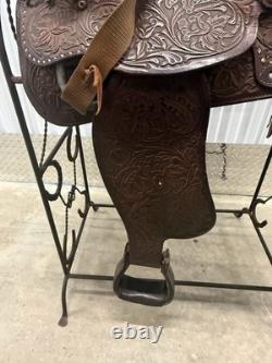Vintage Hereford Brand Western Show Trail Pleasure Saddle Stand Not Included TY