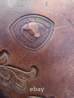 Vintage Hereford Tex Tan 15 Leather Horse Saddle