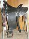 Vintage Hereford Tex Tan Black Leather 14 Western Saddle