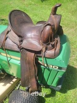 Vintage High Back/Square Skirt Western Saddle Unmarked
