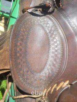Vintage High Back/Square Skirt Western Saddle Unmarked
