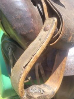 Vintage High Back/Square Skirt Western Saddle Unmarked