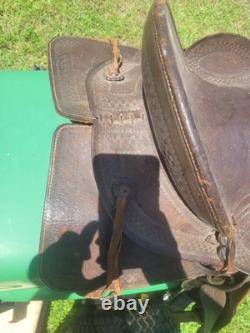 Vintage High Back/Square Skirt Western Saddle Unmarked