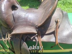 Vintage High Back/Square Skirt Western Saddle Unmarked