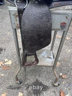 Vintage Horse Back Riding Trail Western Saddle Farm Cowboy Horseback Show