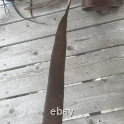Vintage Horse Saddle Very Nice Leather (OLD) With Gold And Sliver Colored Metals