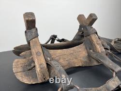 Vintage Horse saddle pack storage gear antique wood ranch cowboy western decor