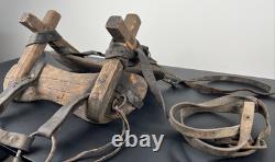 Vintage Horse saddle pack storage gear antique wood ranch cowboy western decor