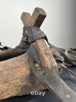 Vintage Horse saddle pack storage gear antique wood ranch cowboy western decor