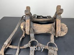 Vintage Horse saddle pack storage gear antique wood ranch cowboy western decor