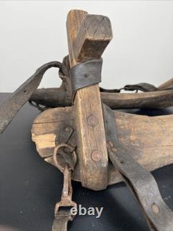 Vintage Horse saddle pack storage gear antique wood ranch cowboy western decor Vintage Horse saddle pack storage gear antique wood ranch cowboy western decor