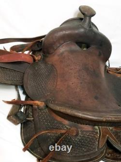 Vintage JC Higgins 15 Western Bear Trap Saddle Ranch Trail Riding 23-31 Leather