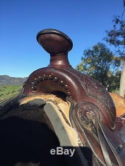 Vintage Jedlickas Custom used western dressage ranch wade saddle