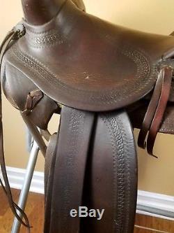 Vintage LICHTENBERGER FERGUSON ranch 15 western saddle, Los Angeles 1920's-30's