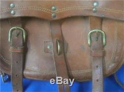 Vintage Large Heavy-Duty Leather SADDLE BAGS Western Cowboy Horse Tack