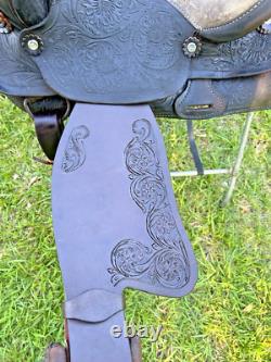 Vintage Leather Little Wonder Saddle Western 15 Inch Seat Tooled Cowboy Horse