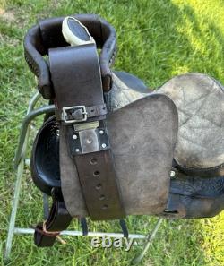 Vintage Leather Little Wonder Saddle Western 15 Inch Seat Tooled Cowboy Horse