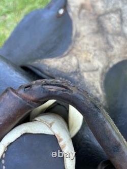 Vintage Leather Little Wonder Saddle Western 15 Inch Seat Tooled Cowboy Horse