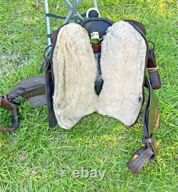 Vintage Leather Little Wonder Saddle Western 15 Inch Seat Tooled Cowboy Horse