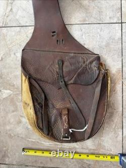 Vintage Leather Saddle Double Pommel bags Horse Ranch Cowboy Western Tack