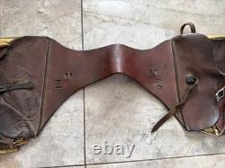 Vintage Leather Saddle Double Pommel bags Horse Ranch Cowboy Western Tack