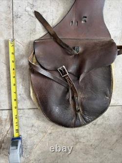 Vintage Leather Saddle Double Pommel bags Horse Ranch Cowboy Western Tack